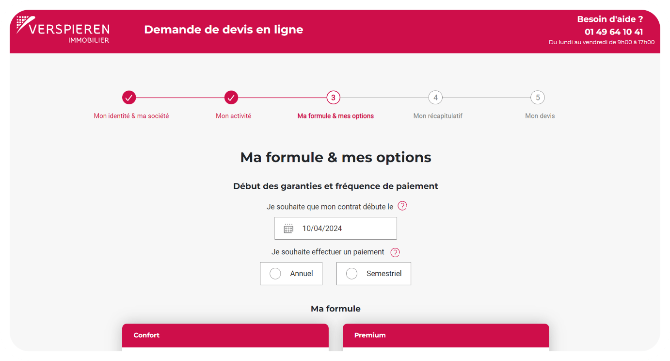 Demande de devis en ligne